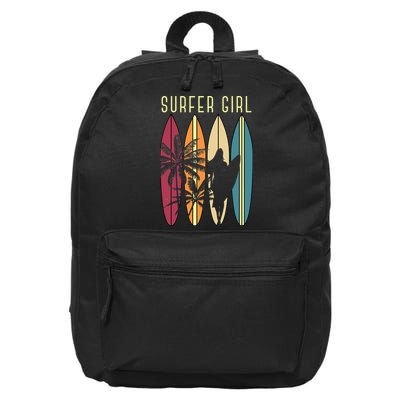 Surfer Surfboard Surfing Wo Surf Ocean Surfing 16 in Basic Backpack