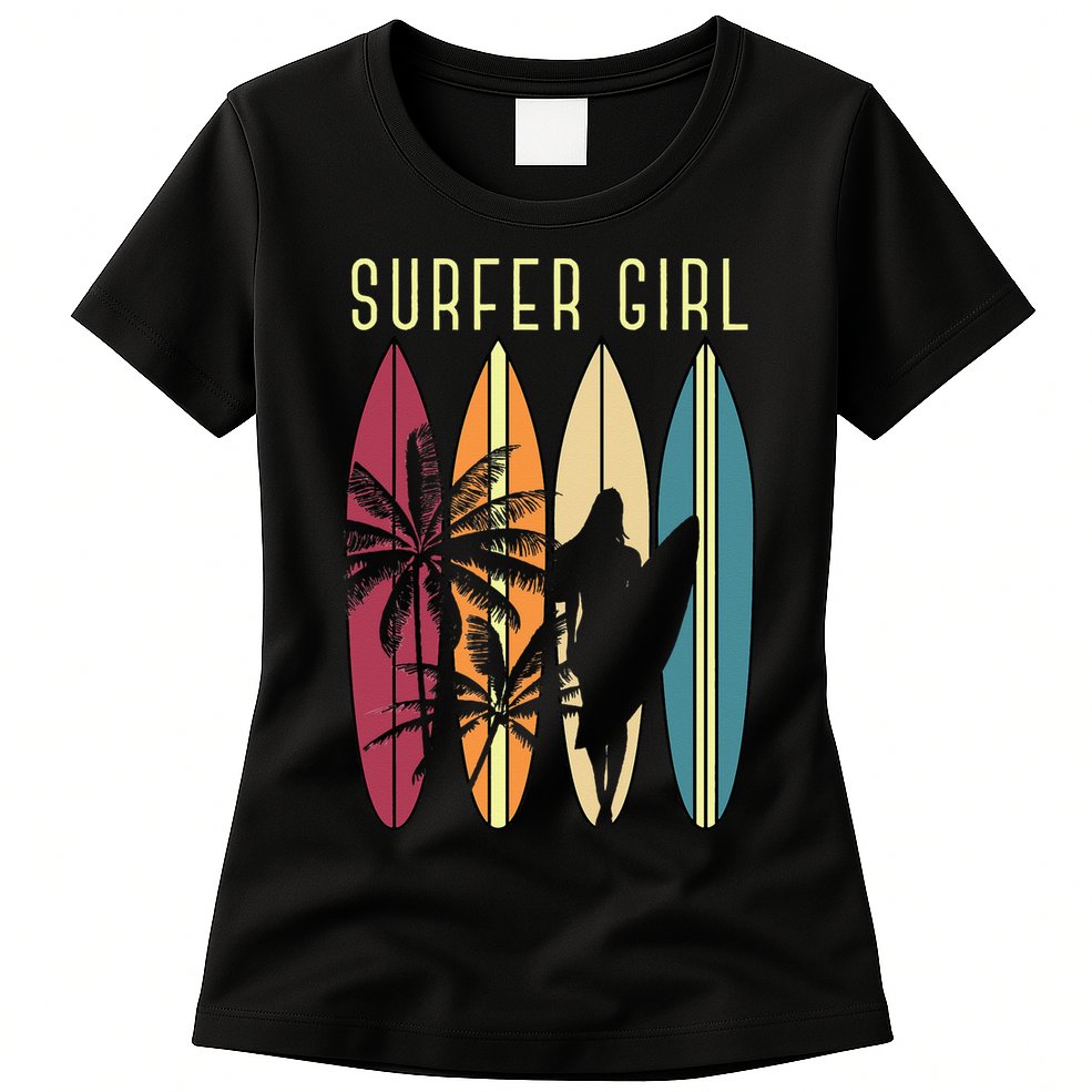 Surfer Surfboard Surfing Wo Surf Ocean Surfing Womens T-Shirt