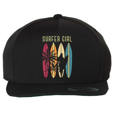 Surfer Surfboard Surfing Wo Surf Ocean Surfing Wool Snapback Cap