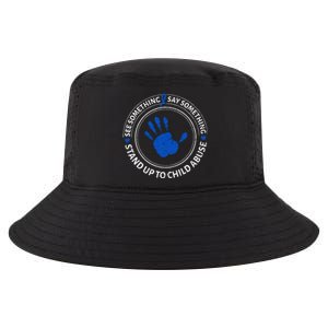 See Something Say Something Child Abuse Awareness Ribbon Cool Comfort Performance Bucket Hat