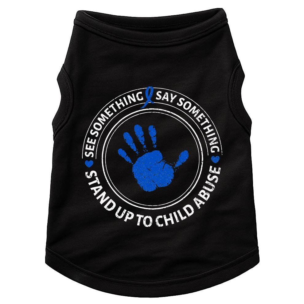 See Something Say Something Child Abuse Awareness Ribbon Doggie Tank
