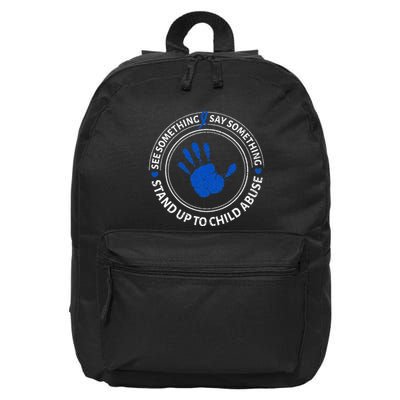 See Something Say Something Child Abuse Awareness Ribbon 16 in Basic Backpack