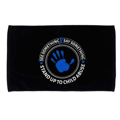 See Something Say Something Child Abuse Awareness Ribbon Microfiber Hand Towel