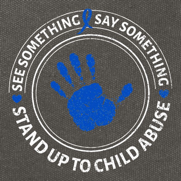 See Something Say Something Child Abuse Awareness Ribbon Cotton Canvas Backpack