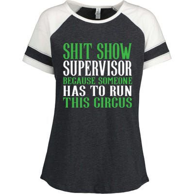 Shitshow Supervisor Shit Show Supervisor Enza Ladies Jersey Colorblock Tee