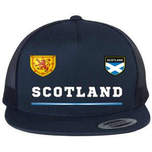 Scotland Sports Soccer Scottish Flag Football Flat Bill Trucker Hat