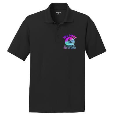 Ski Snowboard Skiing Mom Snowboarder Mountain Skier Mother Gift PosiCharge RacerMesh Polo