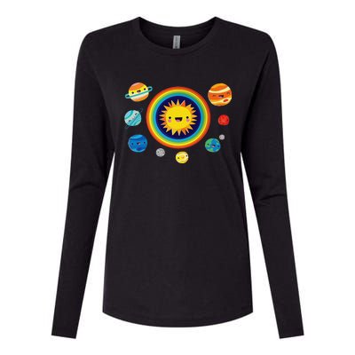 Solar System Space Planets For Stem Womens Cotton Relaxed Long Sleeve T-Shirt