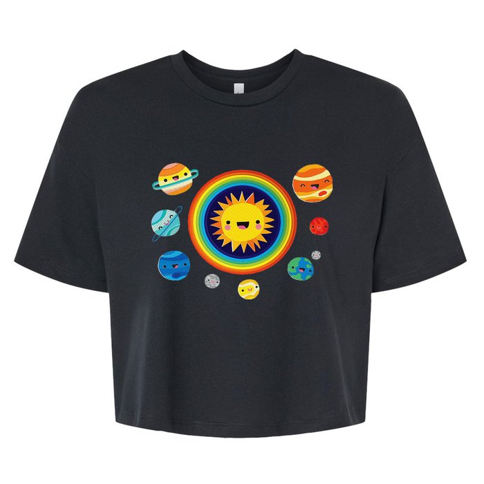 Solar System Space Planets For Stem Bella+Canvas Jersey Crop Tee