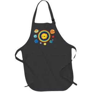 Solar System Space Planets For Stem Full-Length Apron With Pockets