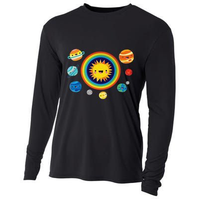 Solar System Space Planets For Stem Cooling Performance Long Sleeve Crew