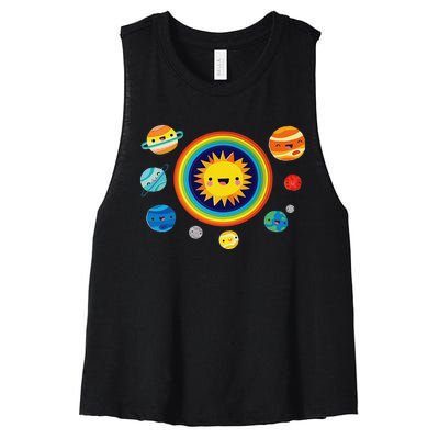 Solar System Space Planets For Stem Women's Racerback Cropped Tank