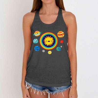 Solar System Space Planets For Stem Women's Knotted Racerback Tank