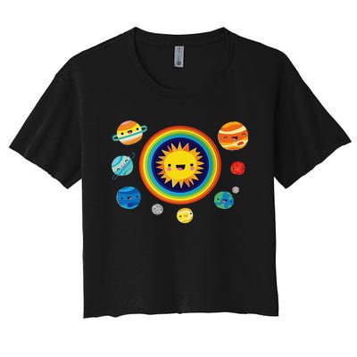 Solar System Space Planets For Stem Women's Crop Top Tee