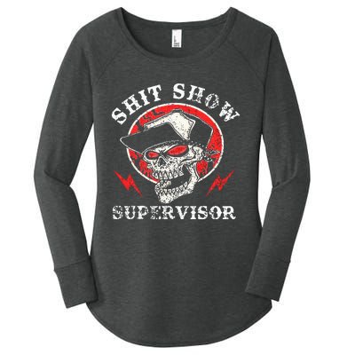 Shit Show Supervisor Skull Women's Perfect Tri Tunic Long Sleeve Shirt