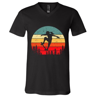 Skater Skateboarder Skateboarding Gift V-Neck T-Shirt