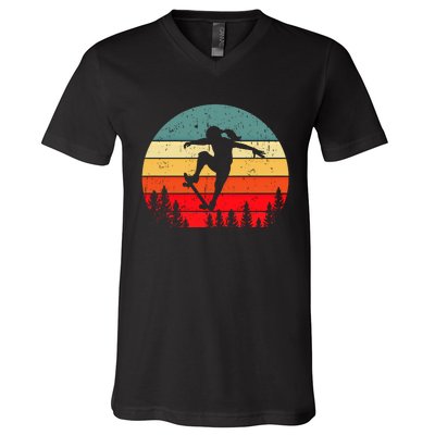 Skater Skateboarder Skateboarding Gift V-Neck T-Shirt