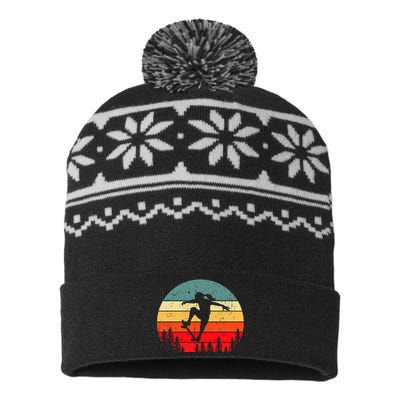 Skater Skateboarder Skateboarding Gift USA-Made Snowflake Beanie