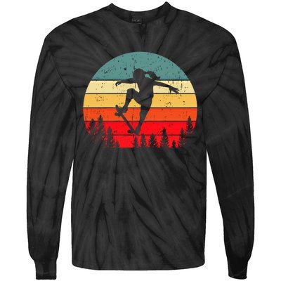 Skater Skateboarder Skateboarding Gift Tie-Dye Long Sleeve Shirt