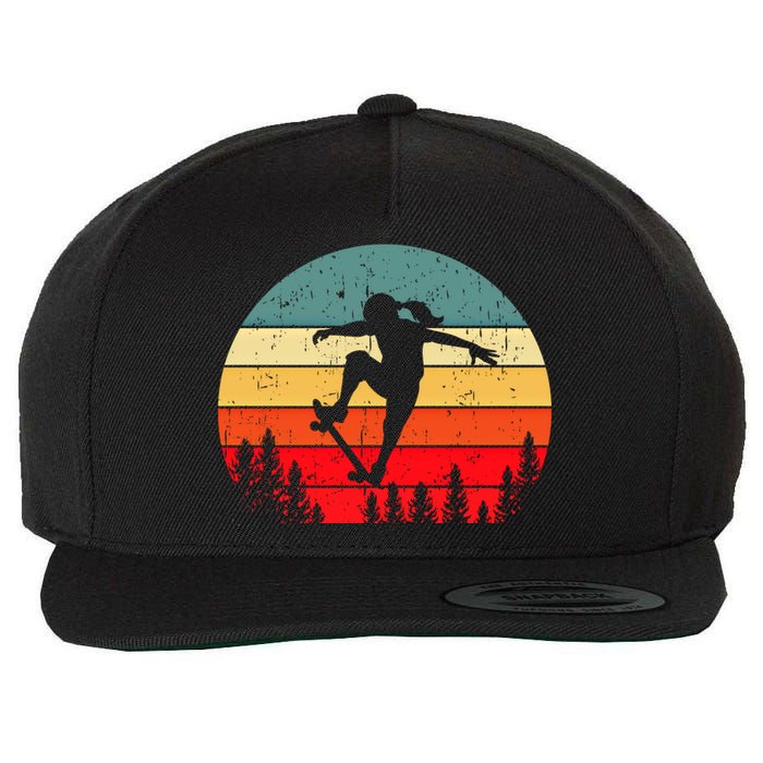 Skater Skateboarder Skateboarding Gift Wool Snapback Cap