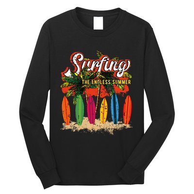 Surfboards Surfing Sunset California Beach Surfer Theme Gift Long Sleeve Shirt