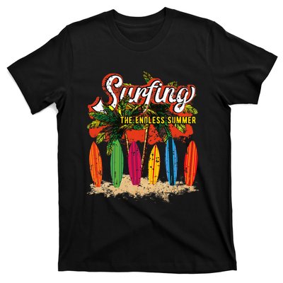 Surfboards Surfing Sunset California Beach Surfer Theme Gift T-Shirt