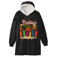 Surfboards Surfing Sunset California Beach Surfer Theme Gift Hooded Wearable Blanket