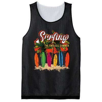 Surfboards Surfing Sunset California Beach Surfer Theme Gift Mesh Reversible Basketball Jersey Tank