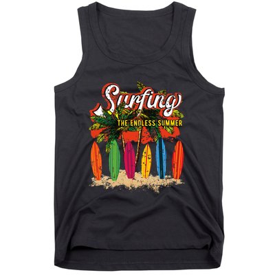 Surfboards Surfing Sunset California Beach Surfer Theme Gift Tank Top