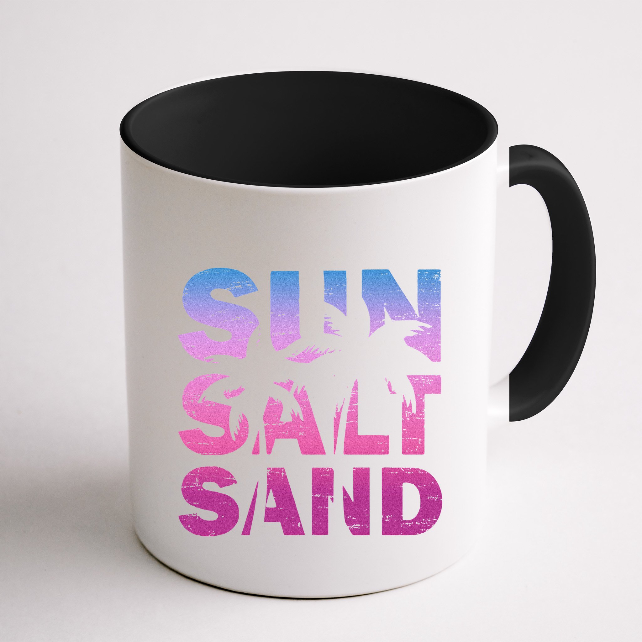 Sun Salt Sand Funny Palm Sun Retro Beach Summer Mug