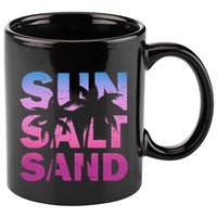 Sun Salt Sand Funny Palm Sun Retro Beach Summer 11oz C Handle Ceramic Mug