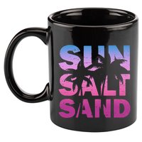 Sun Salt Sand Funny Palm Sun Retro Beach Summer 11oz C Handle Ceramic Mug