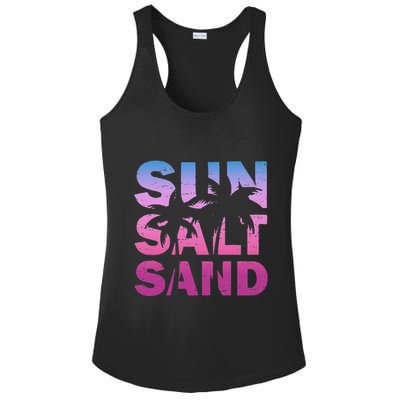 Sun Salt Sand Funny Palm Sun Retro Beach Summer Ladies PosiCharge Competitor Racerback Tank