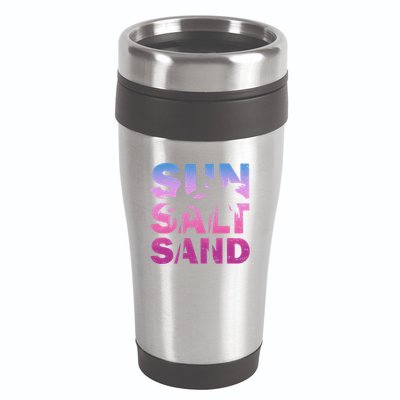 Sun Salt Sand Funny Palm Sun Retro Beach Summer 16oz Travel Tumbler