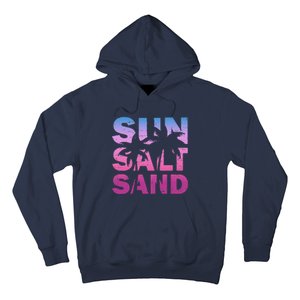 Sun Salt Sand Funny Palm Sun Retro Beach Summer Hoodie