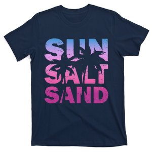 Sun Salt Sand Funny Palm Sun Retro Beach Summer T-Shirt