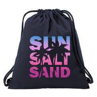 Sun Salt Sand Funny Palm Sun Retro Beach Summer Drawstring Bag