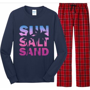 Sun Salt Sand Funny Palm Sun Retro Beach Summer Long Sleeve Pajama Set