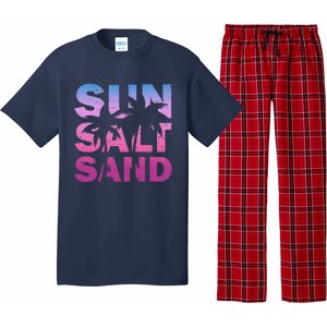 Sun Salt Sand Funny Palm Sun Retro Beach Summer Pajama Set