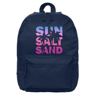 Sun Salt Sand Funny Palm Sun Retro Beach Summer 16 in Basic Backpack