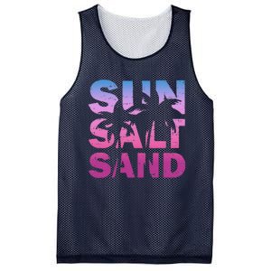 Sun Salt Sand Funny Palm Sun Retro Beach Summer Mesh Reversible Basketball Jersey Tank