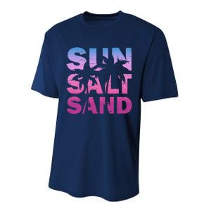 Sun Salt Sand Funny Palm Sun Retro Beach Summer Performance Sprint T-Shirt