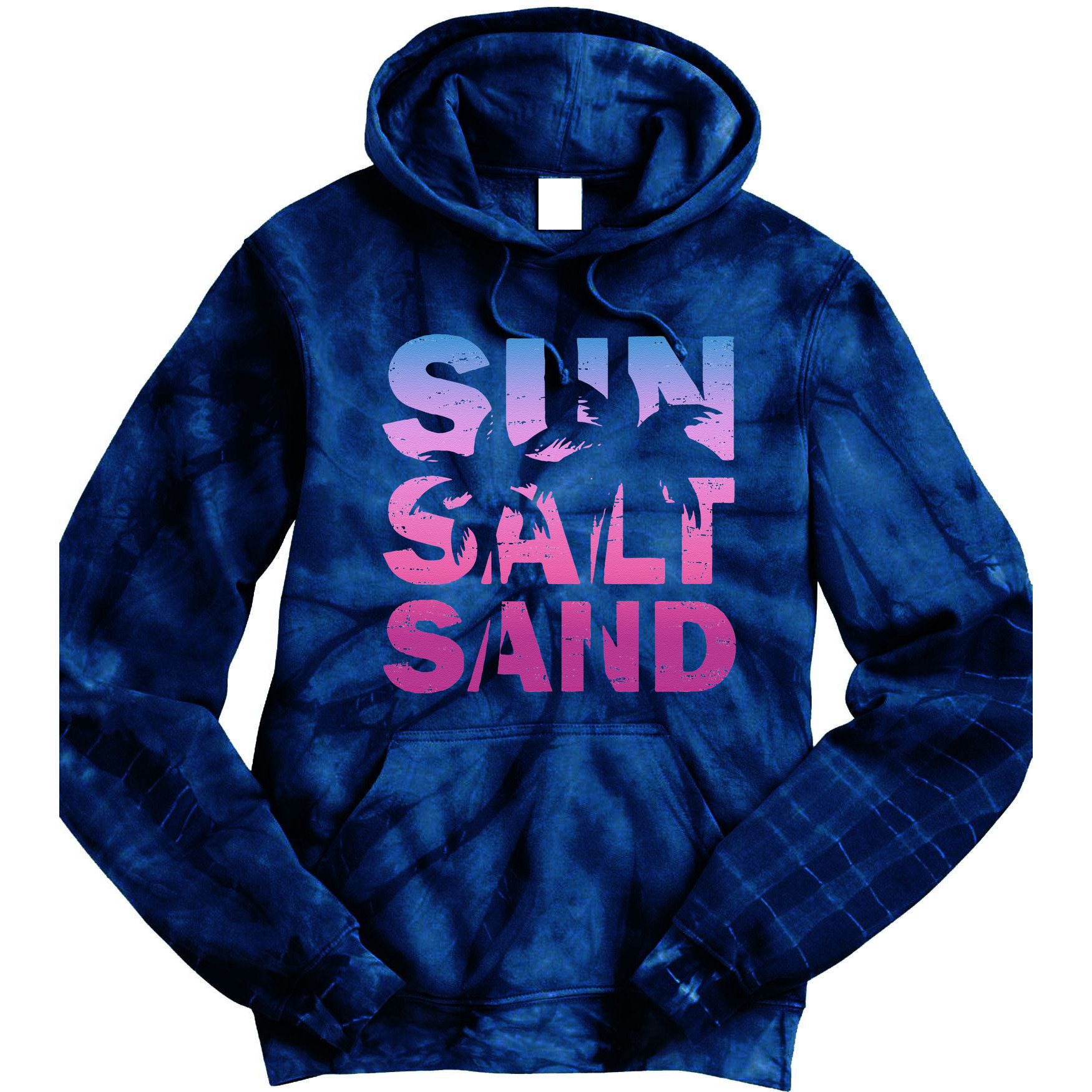 Sun Salt Sand Funny Palm Sun Retro Beach Summer Tie Dye Hoodie