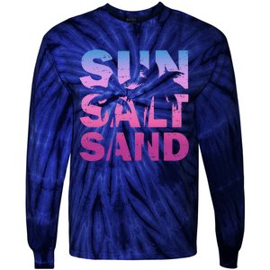 Sun Salt Sand Funny Palm Sun Retro Beach Summer Tie-Dye Long Sleeve Shirt