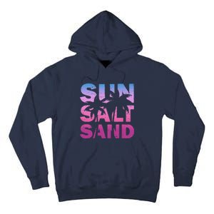 Sun Salt Sand Funny Palm Sun Retro Beach Summer Tall Hoodie