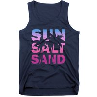 Sun Salt Sand Funny Palm Sun Retro Beach Summer Tank Top