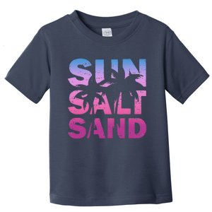 Sun Salt Sand Funny Palm Sun Retro Beach Summer Toddler T-Shirt