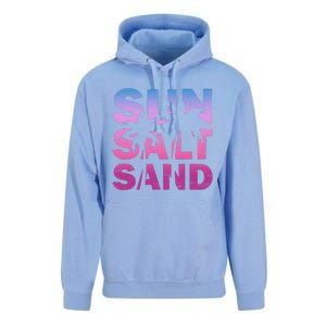 Sun Salt Sand Funny Palm Sun Retro Beach Summer Unisex Surf Hoodie