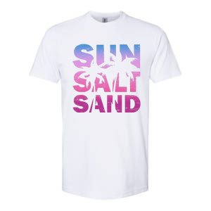 Sun Salt Sand Funny Palm Sun Retro Beach Summer Softstyle CVC T-Shirt