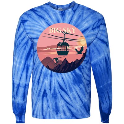 Snowboarding Skiing Snowboarder Skiier Gift Tie-Dye Long Sleeve Shirt